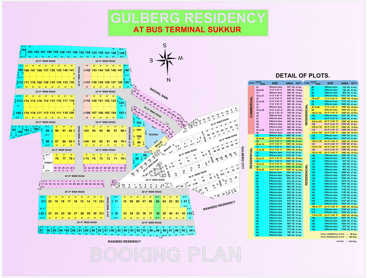 Gulberg Residency Booking Plan